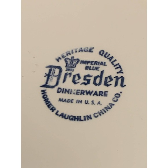 Vintage Dinner Plate Dresden Imperial Blue Dinnerware Homer Laughlin China - Picture 4 of 6